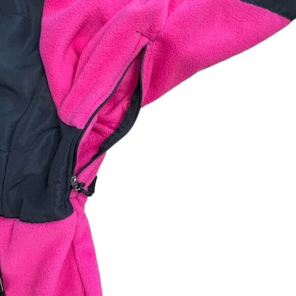 i5 Apparel Women's Black & Pink Full Zip Fleece Hooded Jacket Medium - Picture 6 of 9